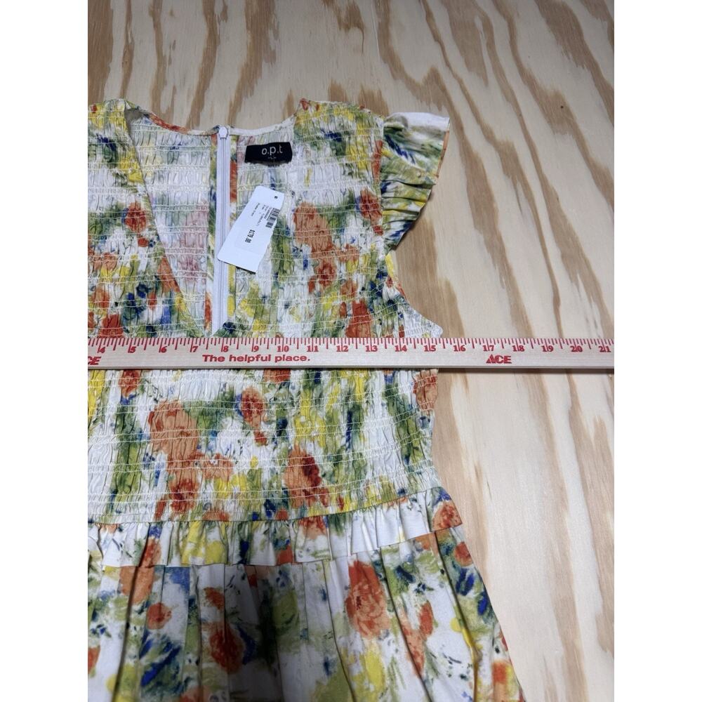 Yellow Floral Maxi Dress with Smocked Waist - Picture 6 of 10
